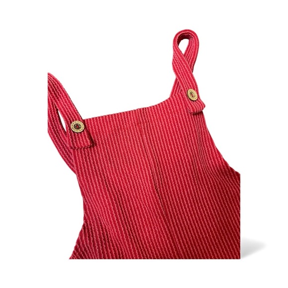 Urban Ribbed Red Jumpsuit - Picture 4 of 4